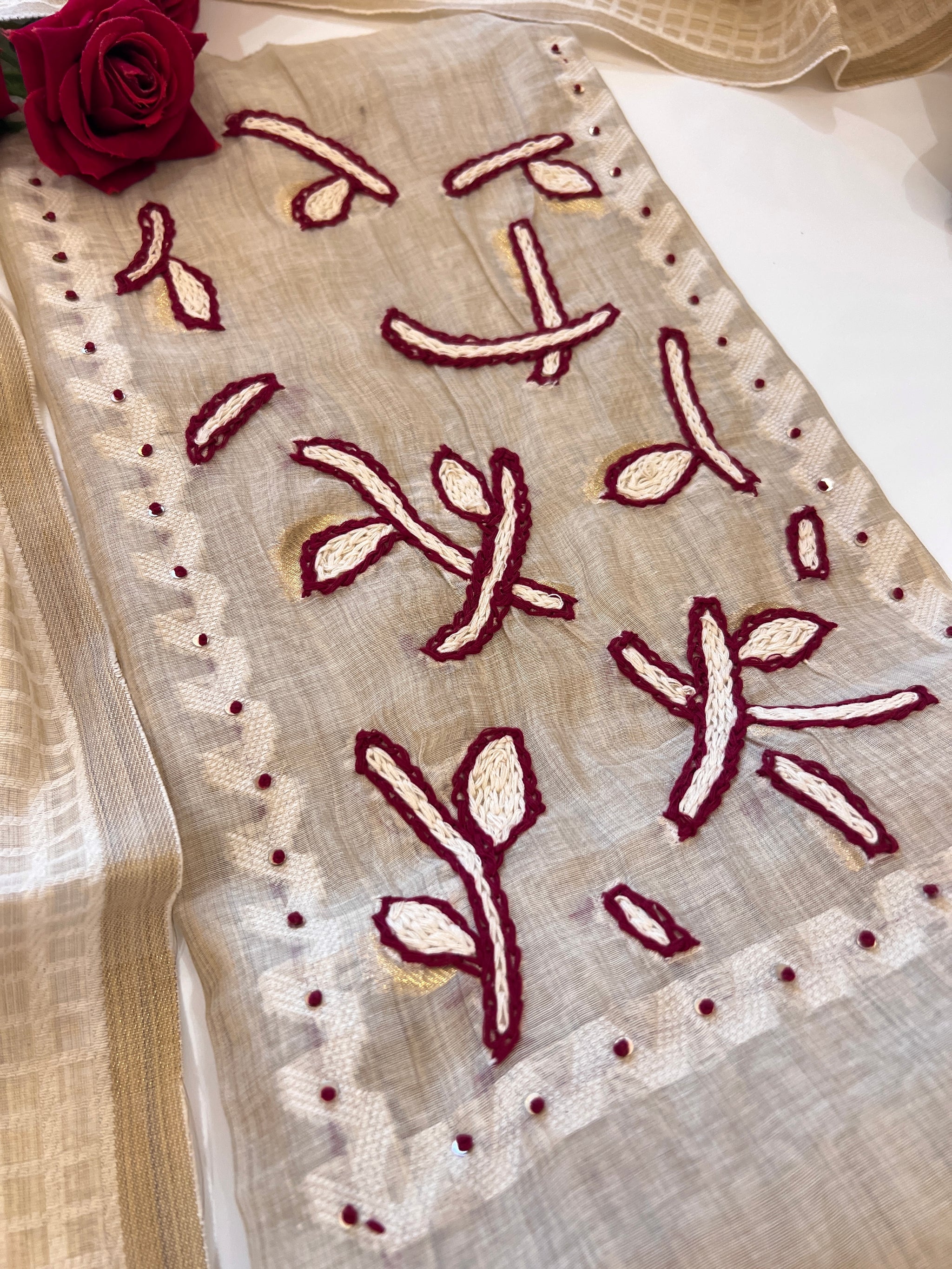 Khadi cotton embroidery Designer Unstitched suit