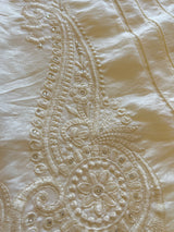 Cream Crush Fabric Kurta with embroidery