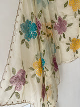Organza shimmer Dupatta with embroidery