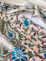 Chanderi Phulkari embroidery Unstitched suit material