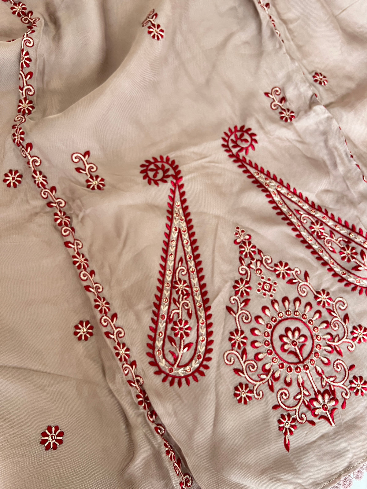 Laal Dhaga kurta embroidery Unstitched suit on Mouse color