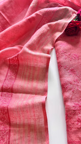 Pure Linen embroidered premium unstitched dress material