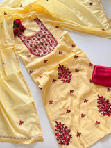 Knot embroidery Unstitched suit material
