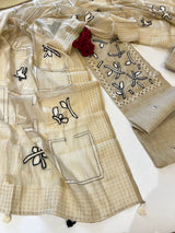 Khadi cotton embroidery Designer Unstitched suit