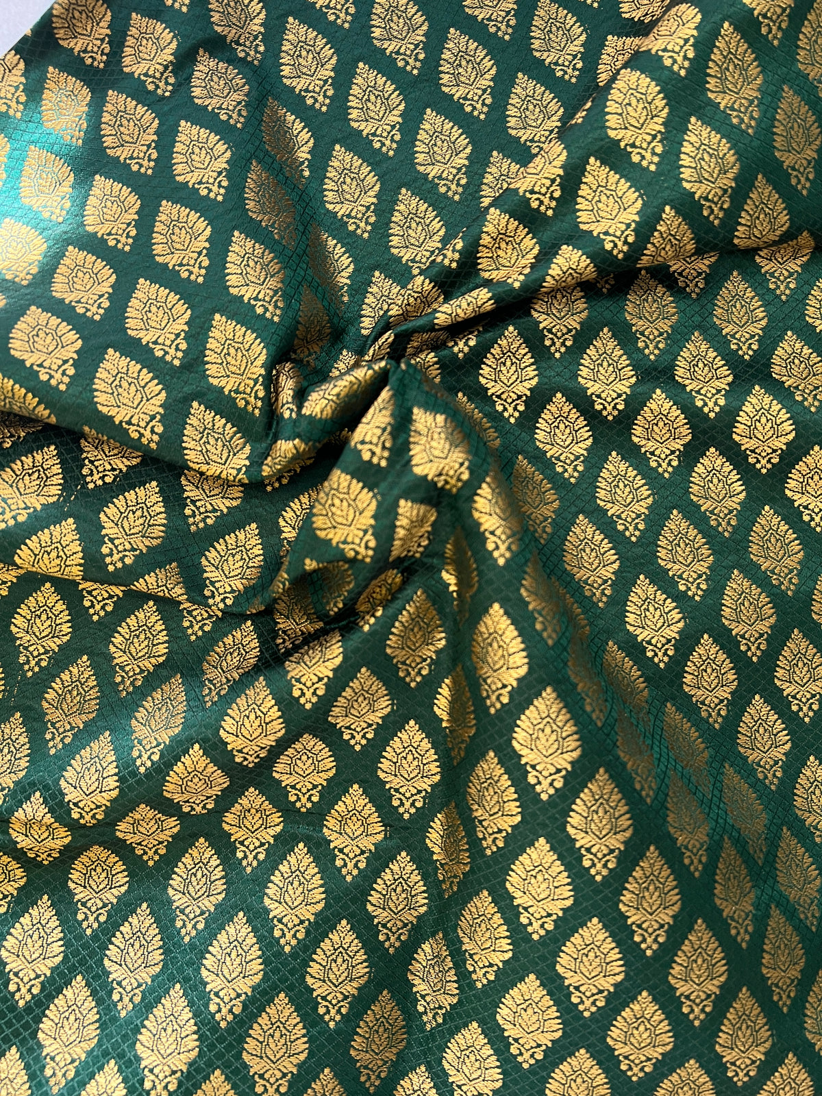 Green Banarasi Brocade fabric
