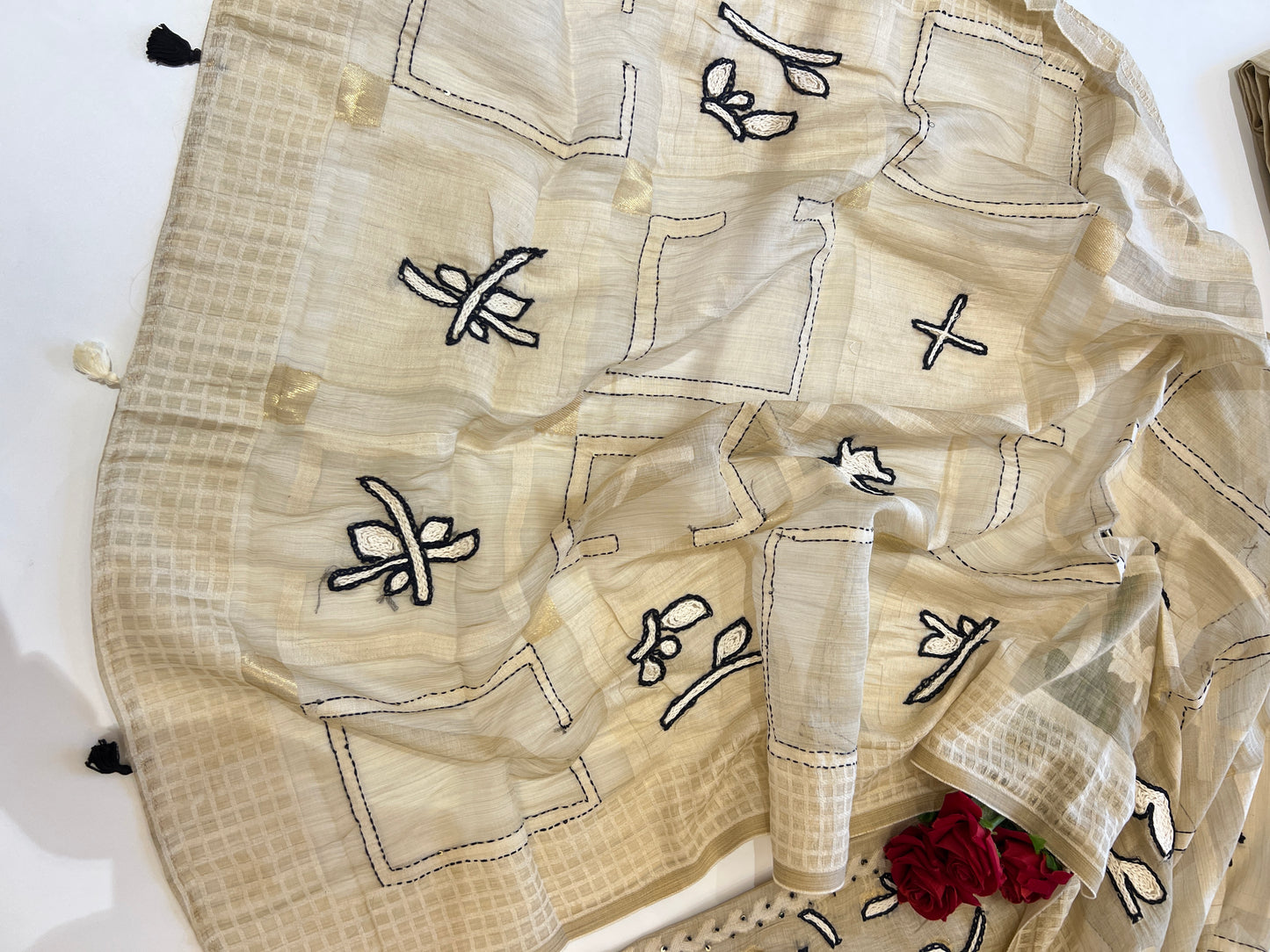 Khadi cotton embroidery Designer Unstitched suit