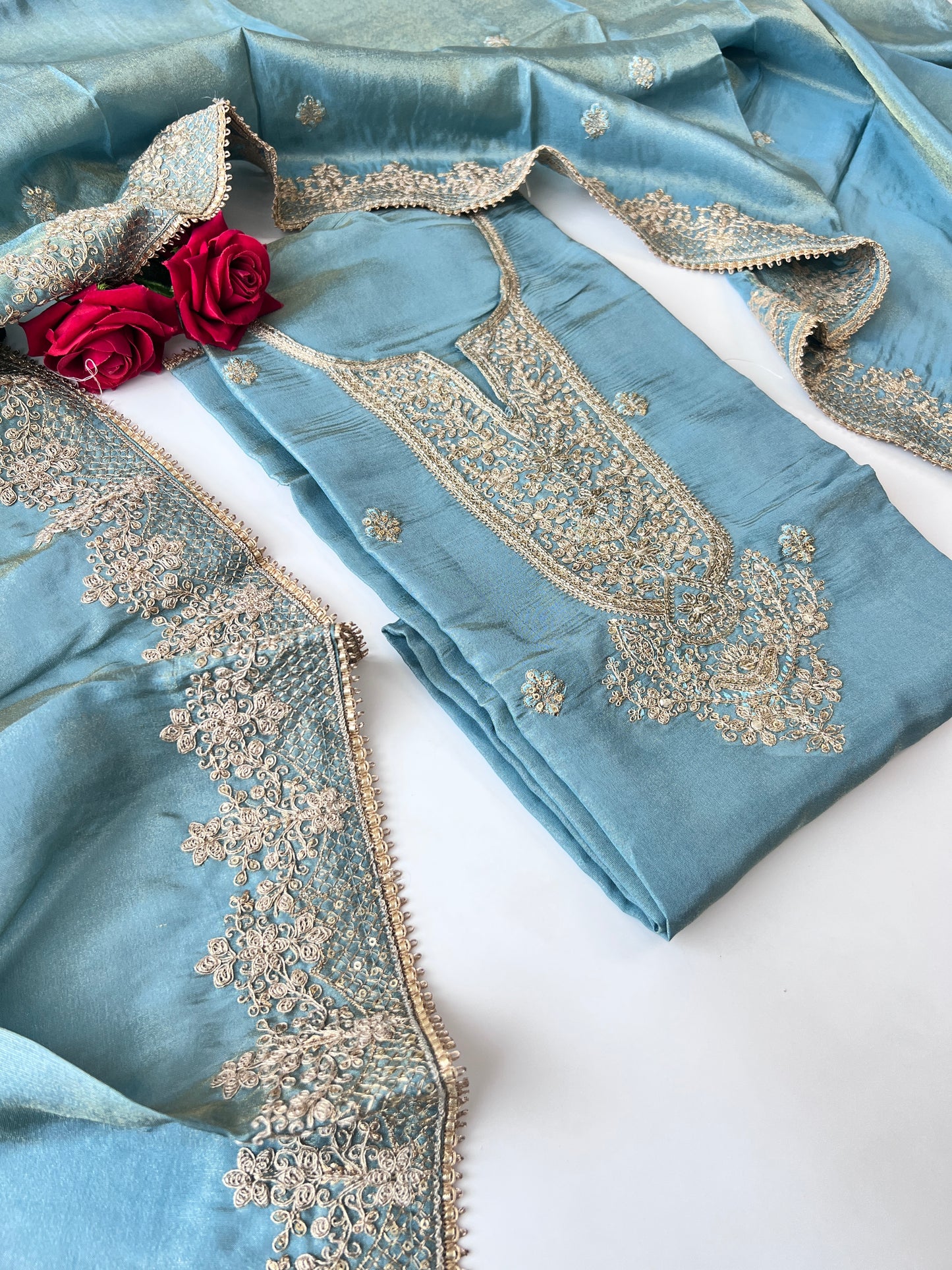 Tissue Russian Silk Dress Material