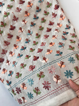 Chanderi Phulkari embroidery Unstitched suit material