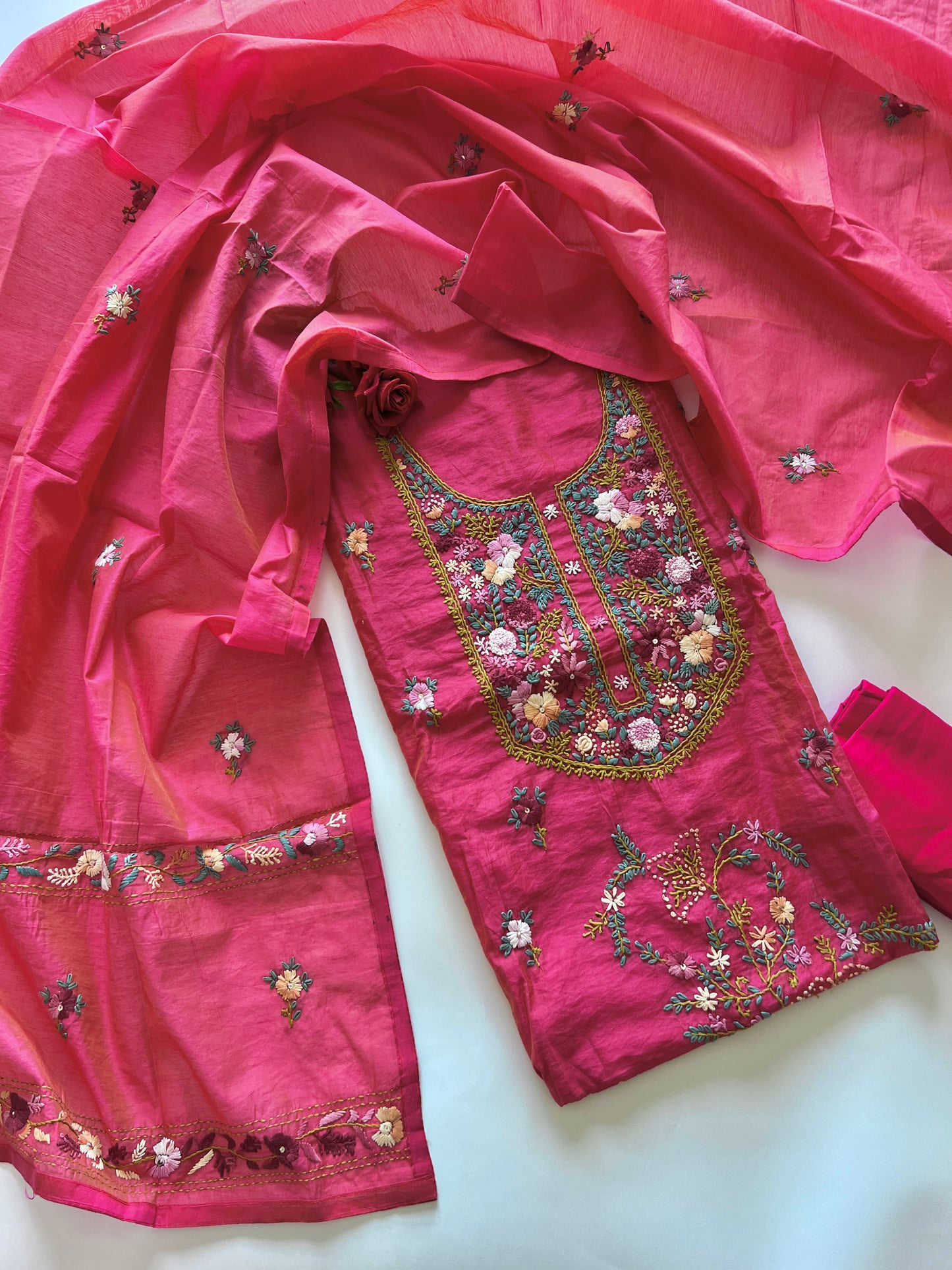 Knot embroidery Unstitched suit material