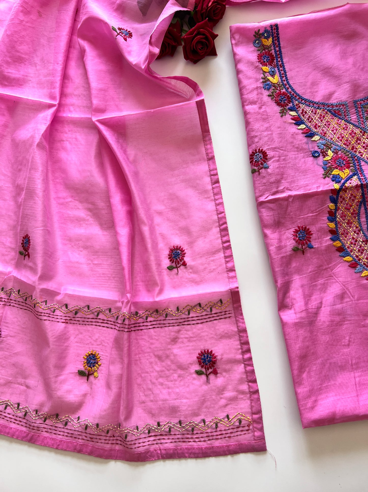 Knot embroidery Unstitched suit material