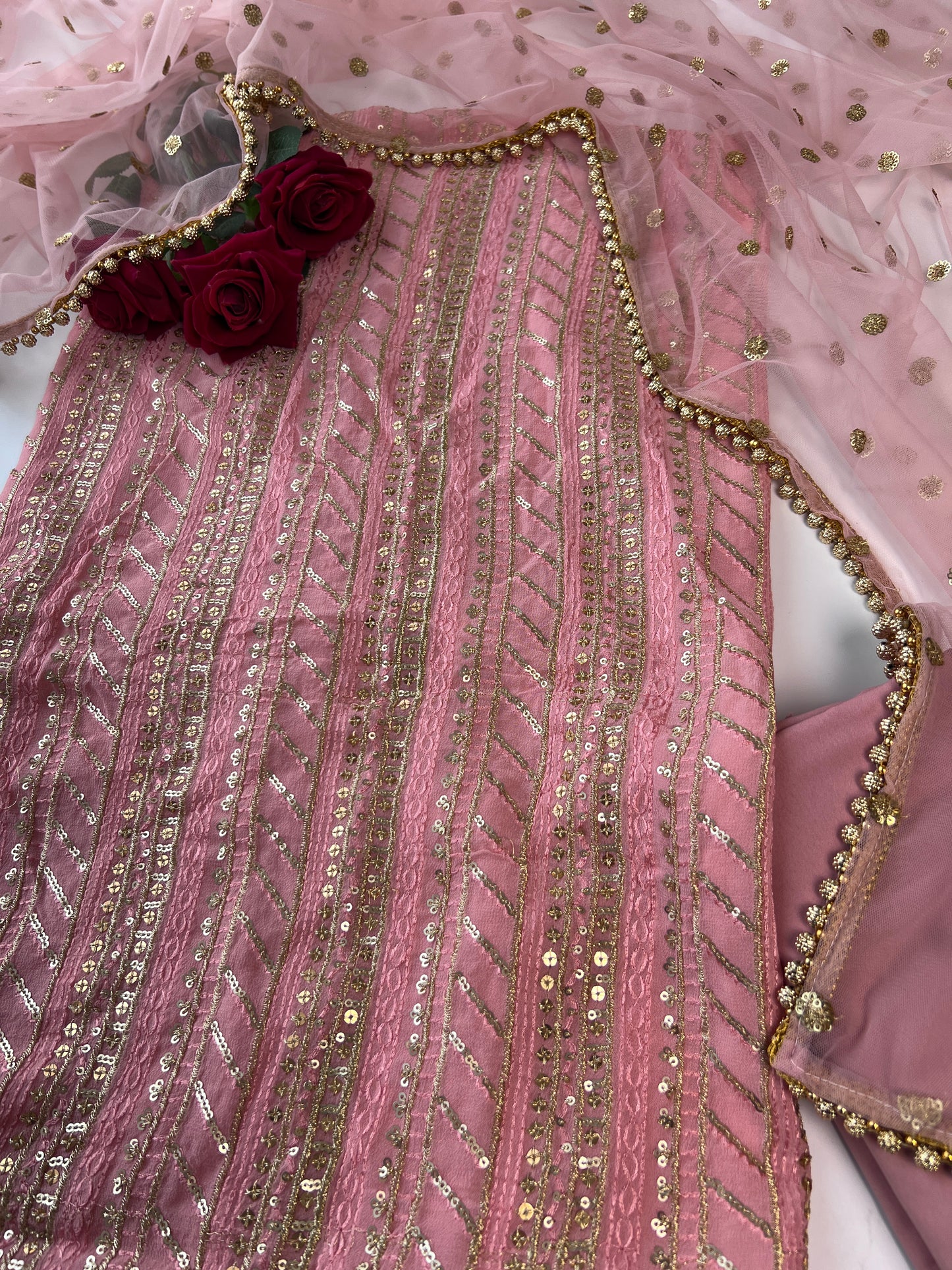 Designer Georgette Embroidered Unstitched Suit set