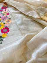 Sunflower Embroidery tissue Jamdani Dress material