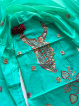 Knot embroidery Unstitched suit material