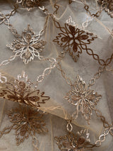 Gold net with Gotta work fabric
