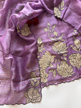 Pure Silk linen patchwork premium unstitched suit.
