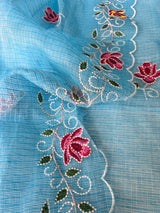 Blue Kotta embroidered kurta dupatta set Unstitched
