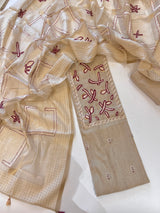 Khadi cotton embroidery Designer Unstitched suit