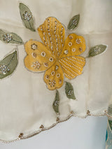 Organza shimmer Dupatta with embroidery