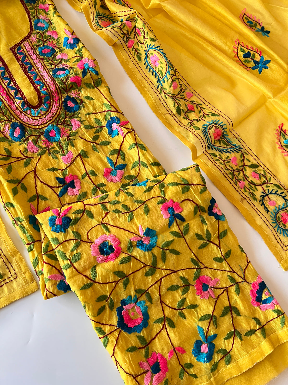 Phulkari embroidery Unstitched suit material