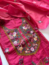 Knot embroidery Unstitched suit material