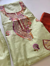 Knot embroidery Unstitched suit material
