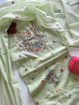 Knot embroidery Unstitched suit material