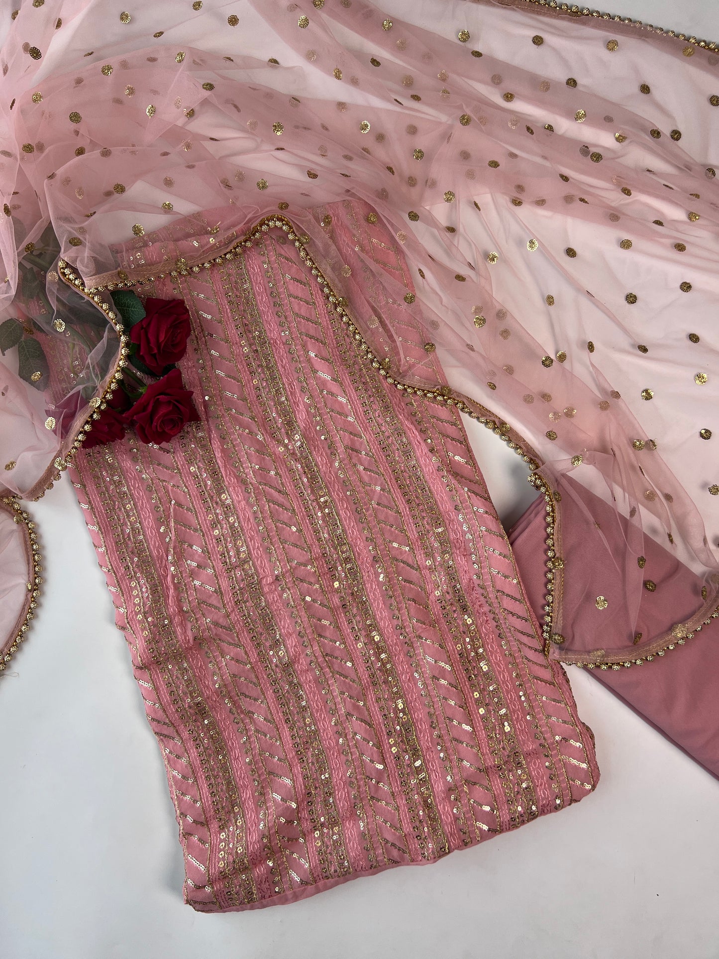 Designer Georgette Embroidered Unstitched Suit set