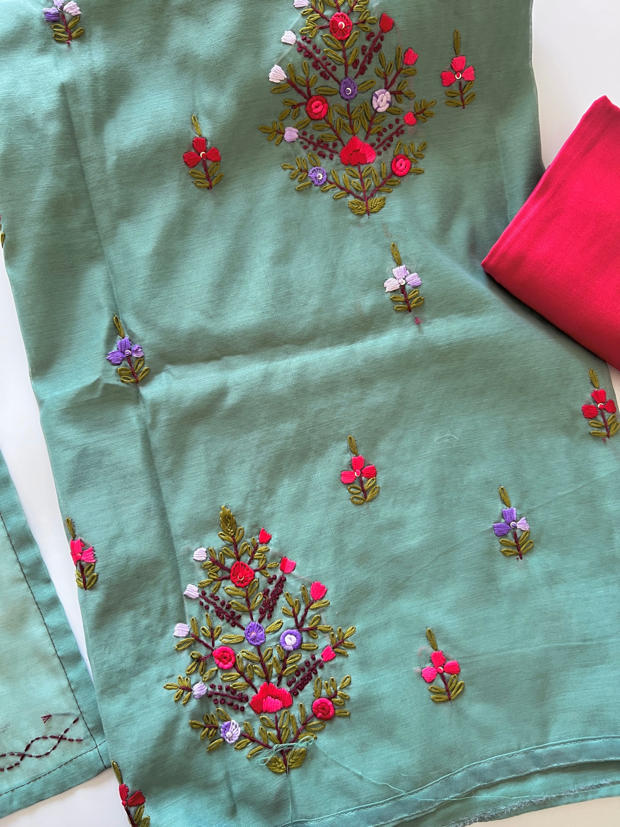 Knot embroidery Unstitched suit material