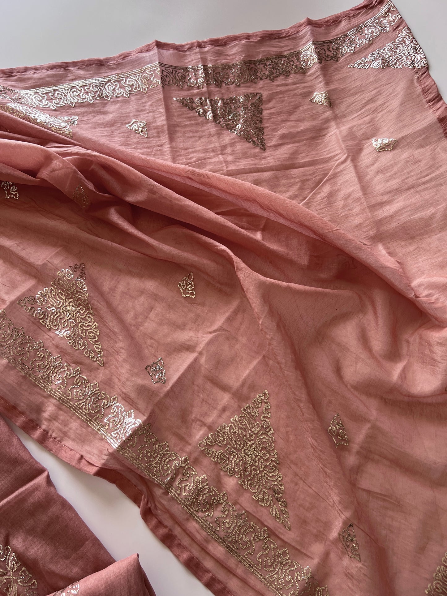 Mul Chanderi dress material unstitched Suit set