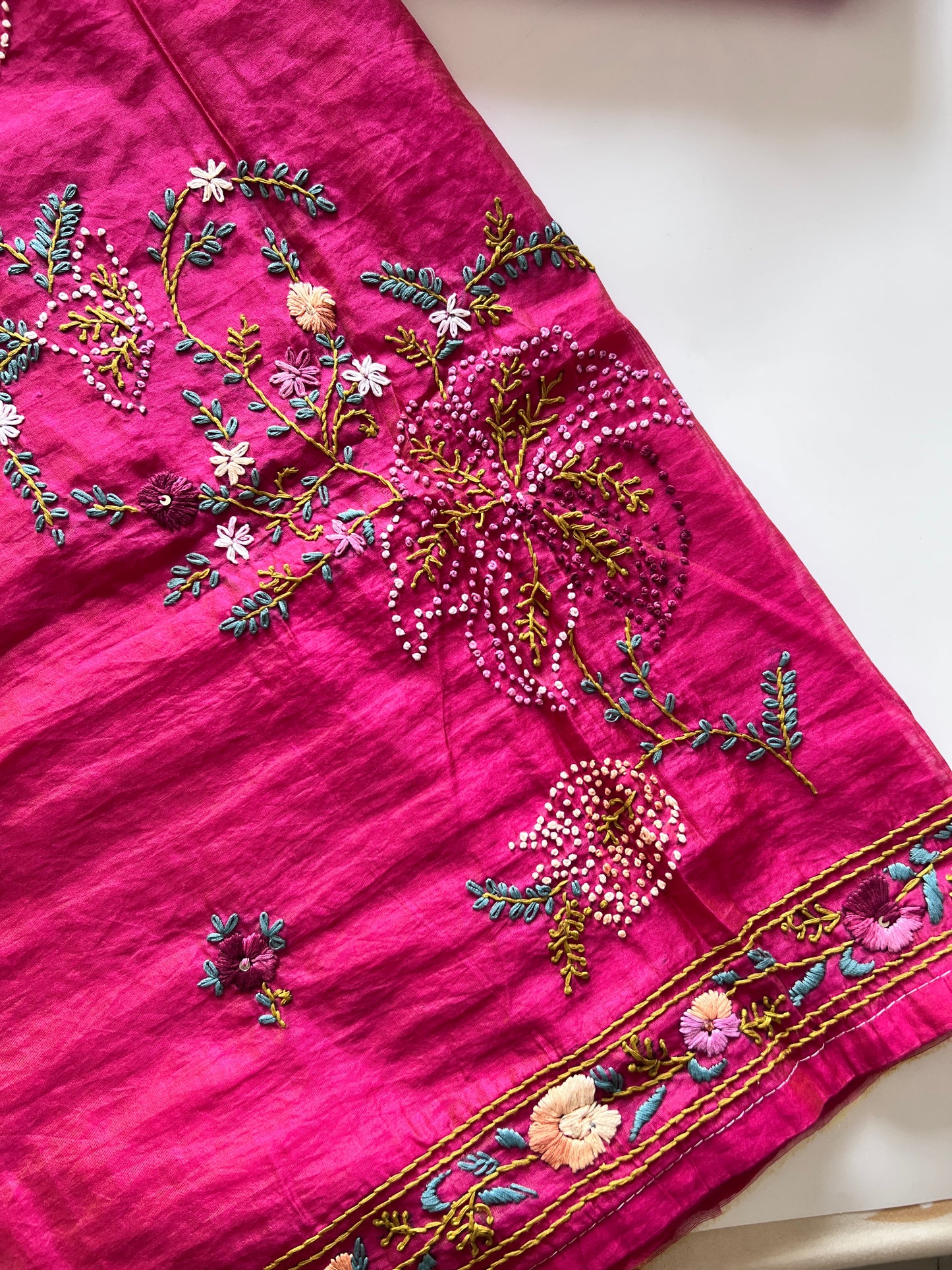 Knot embroidery Unstitched suit material