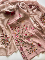 Knot embroidery Masleen Silk Designer Unstitched suit
