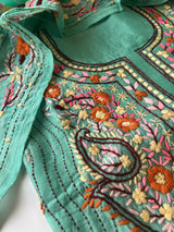 Chanderi Phulkari embroidery Unstitched suit material