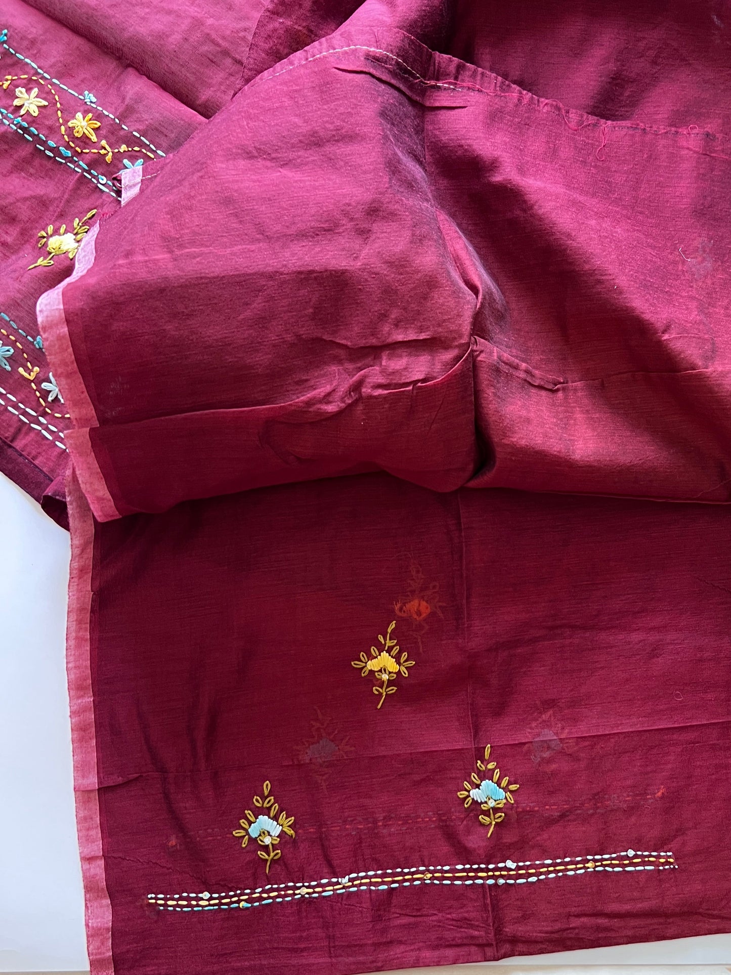 Knot embroidery Unstitched suit material