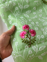 Green Kotta floral embroidered kurta dupatta set Unstitched