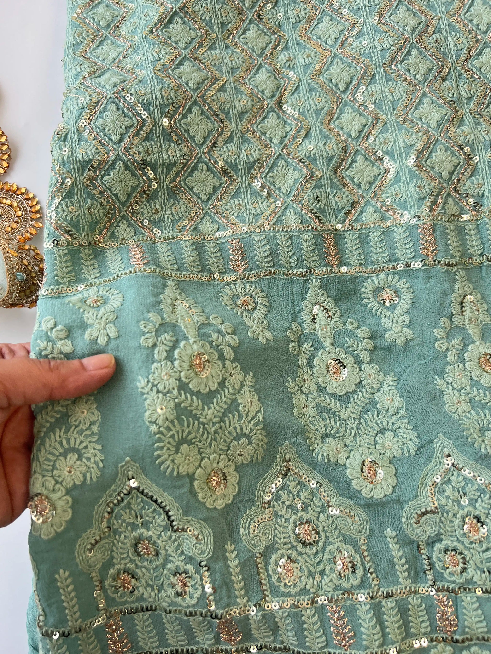 Designer Georgette Embroidered Unstitched Suit set