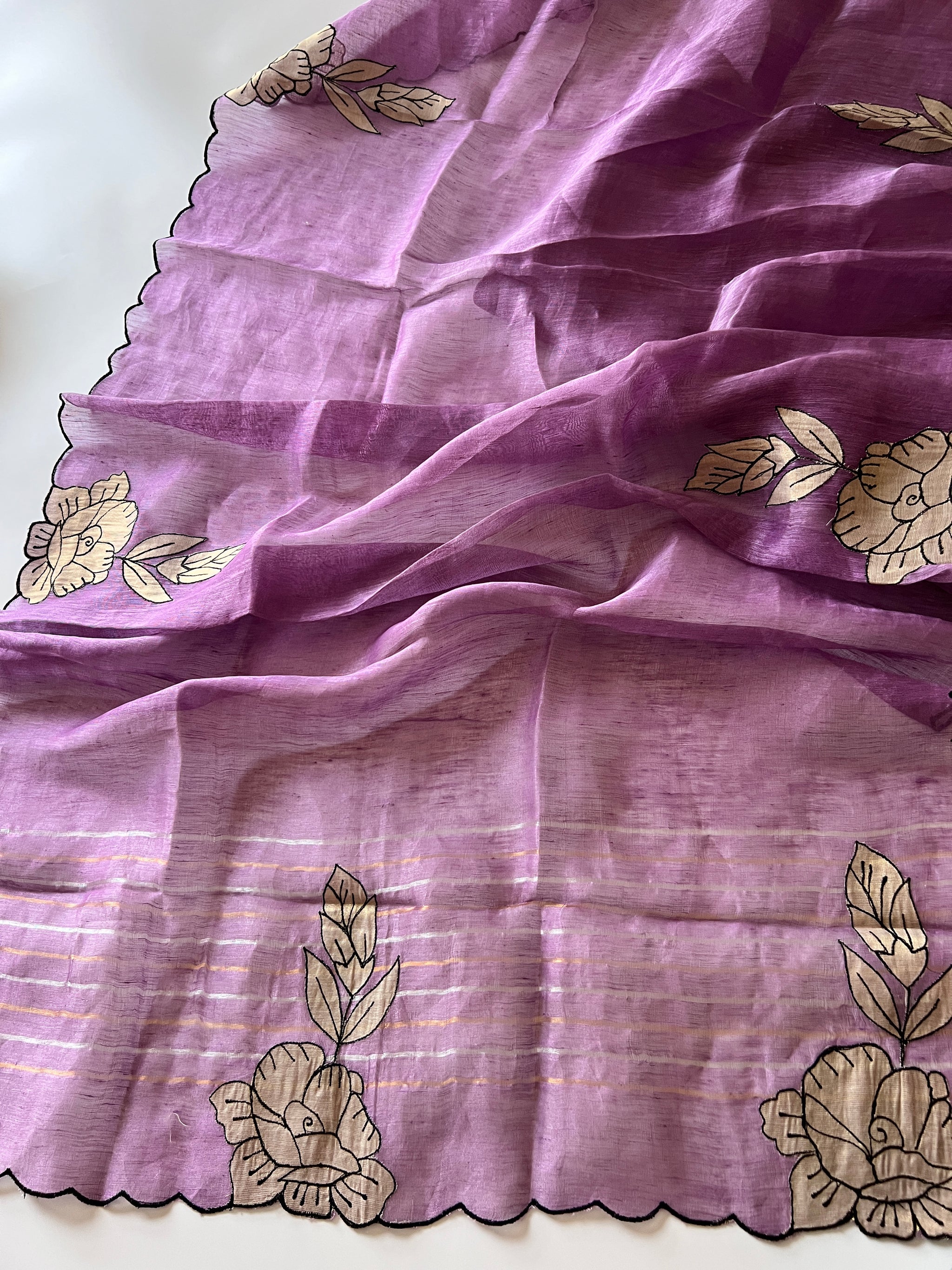 Pure Silk linen patchwork premium unstitched suit.