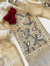 Khadi cotton embroidery Designer Unstitched suit