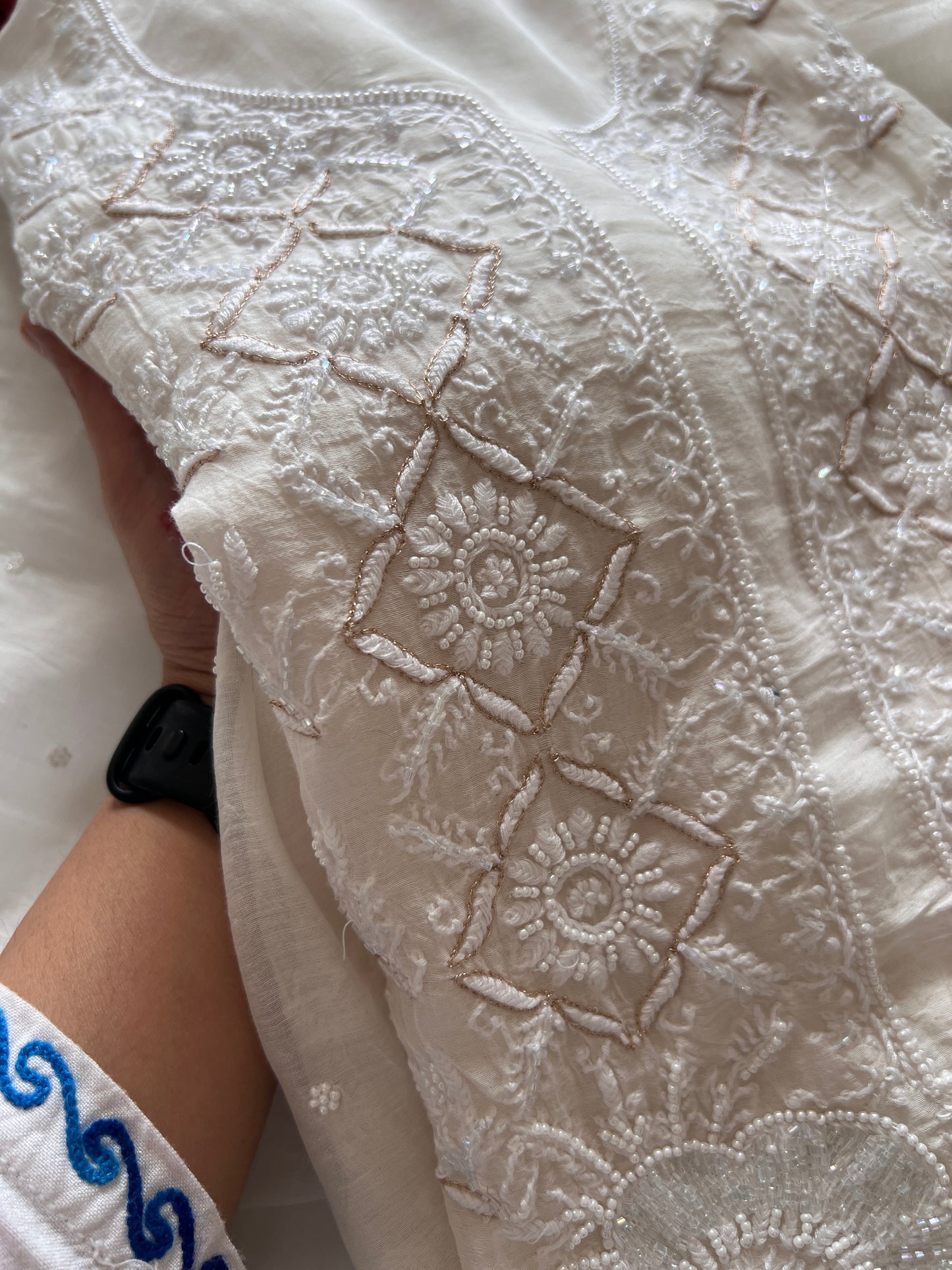 Pure lucknowi Mul handwork chikankari Kurta Dupatta set