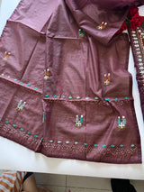 2 pc Knot embroidery Unstitched suit material
