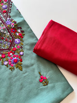 Knot embroidery Unstitched suit material