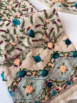 Chanderi Phulkari embroidery Unstitched suit material