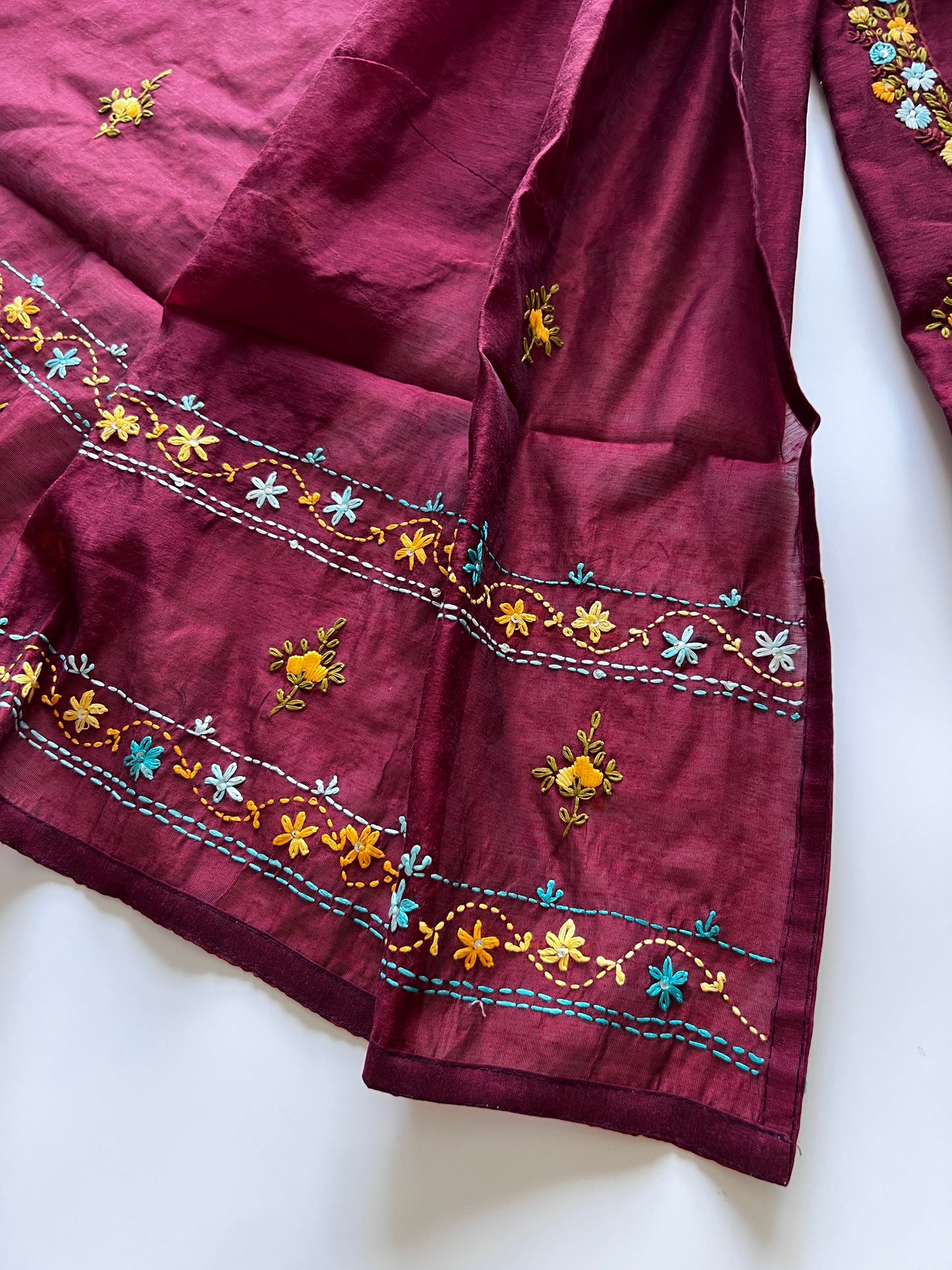 Knot embroidery Unstitched suit material