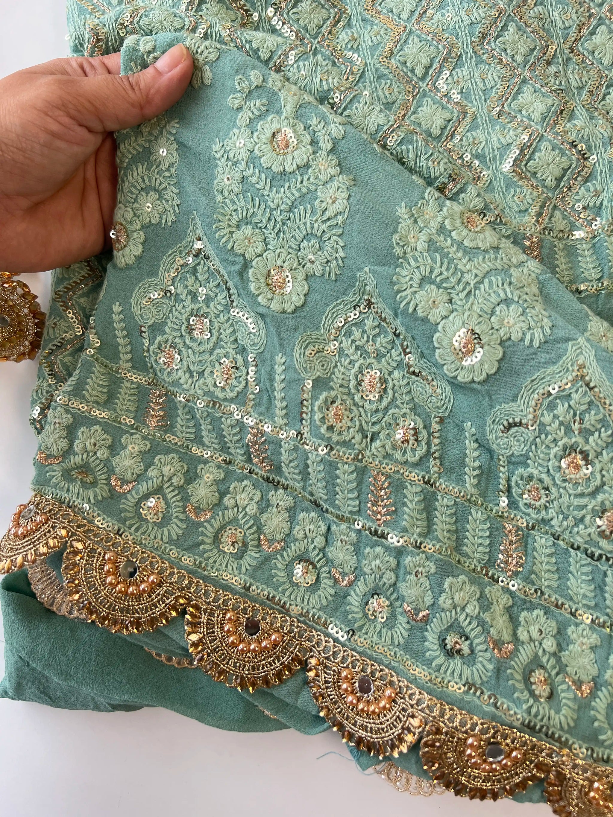 Designer Georgette Embroidered Unstitched Suit set