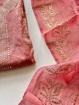 Mul Chanderi dress material with mukaish