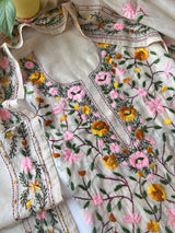 Chanderi Phulkari embroidery Unstitched suit material