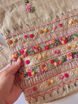 Khadi cotton knot embroidery Unstitched suit