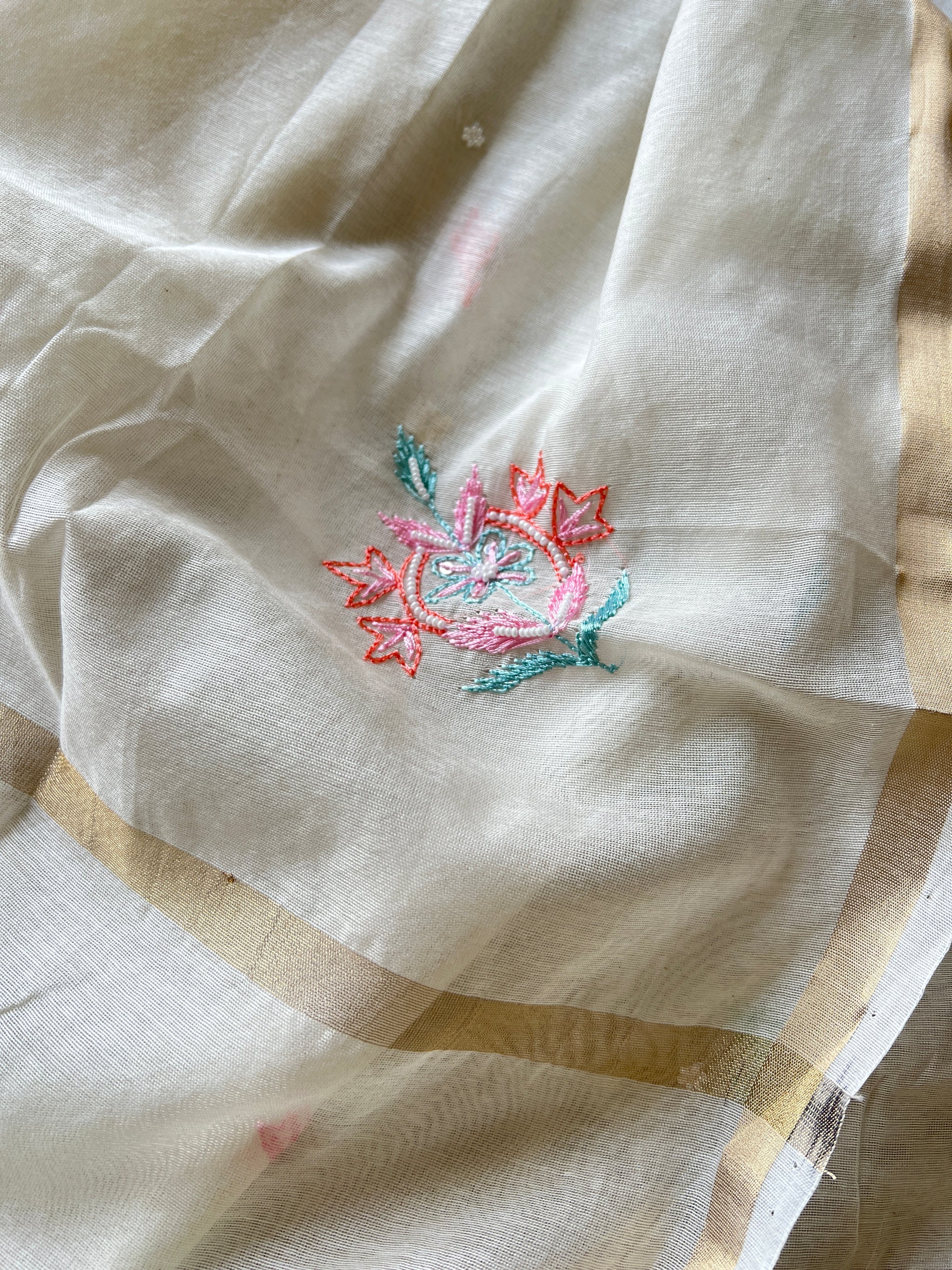 Mul handwork chikankari Kurta Dupatta set