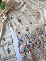 Chanderi knot embroidery Unstitched suit material