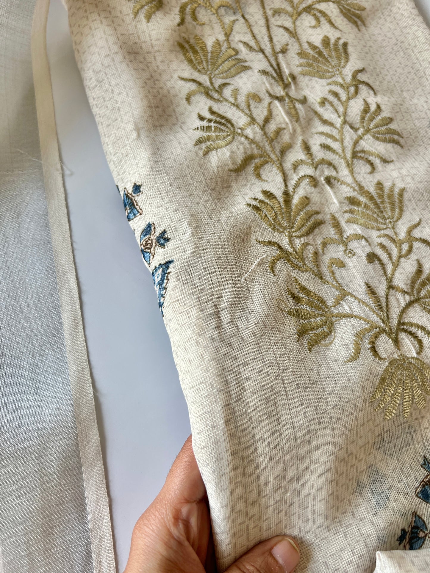 Cream Salwar Suit with All Over Print
