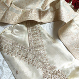 Cream Tissue Dress material